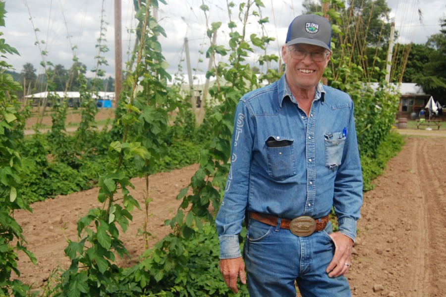 Rogue Farms hopyard manager Keven Christensen.